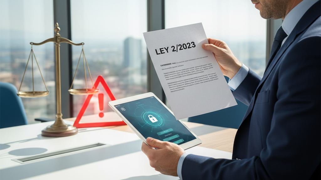 Ilustración del canal de denuncias obligatorio y las sanciones por incumplir la Ley 2/2023 en empresas
