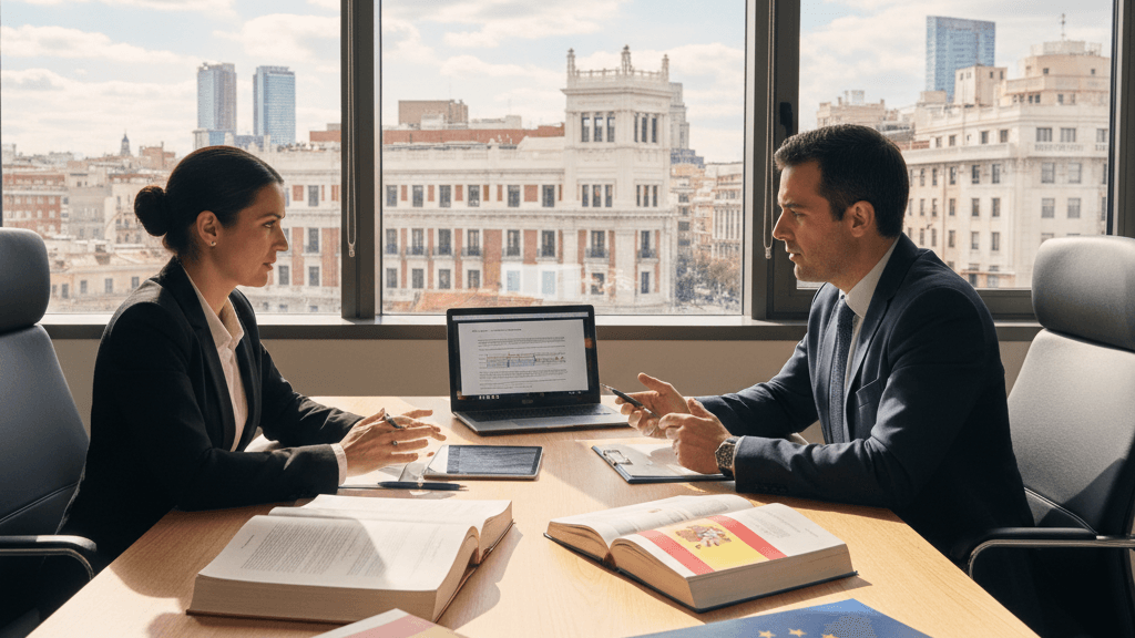 Documentos legales españoles Ley 2/2023 y directiva UE 2019/1937 sobre whistleblowing en un escritorio