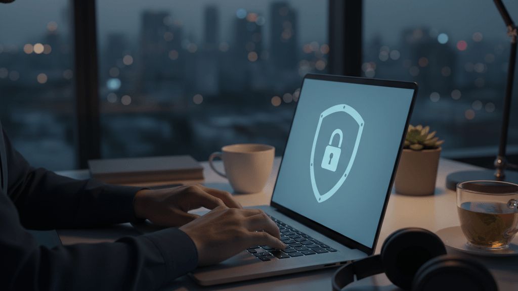 Ilustración de mecanismos de confidencialidad, encriptación y anonimato para proteger al informante en canales de denuncias digitales